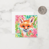 Preppy Palm Beach Fox in Blume Geschenk Mitteilungskarte (Vorderseite/Rückseite Beispiel)