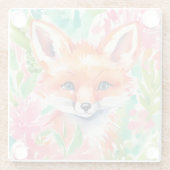 Preppy Palm Beach Fox in Blume Glasuntersetzer (Rückseite)