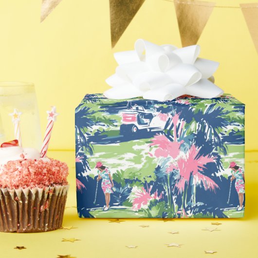 Preppy Palm Beach Golf Geschenkpapier (Geburtstagsparty)