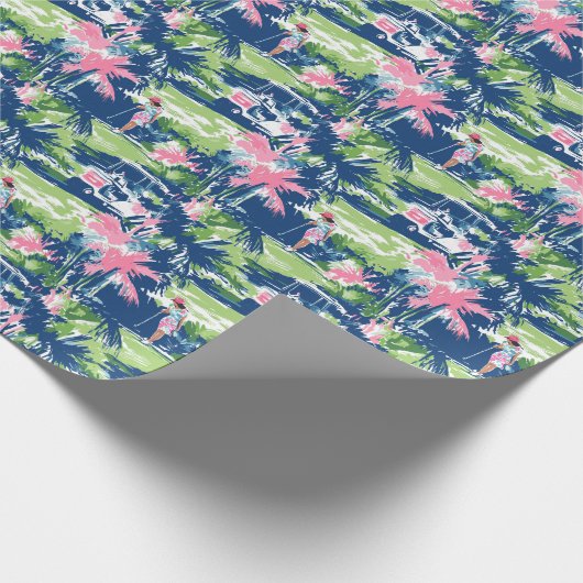 Preppy Palm Beach Golf Geschenkpapier (Ecke)