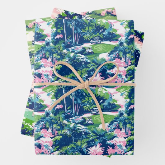 Preppy Palm Beach Golf Geschenkpapier Set (Beispiel)