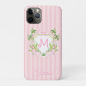 Preppy Palm Beach Monogram Crest Case-Mate iPhone Hülle (Rückseite)