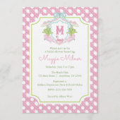 Preppy Palm Beach Monogram Crest Einladung (Vorderseite)