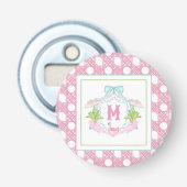 Preppy Palm Beach Monogram Crest Flaschenöffner (Vorderseite)