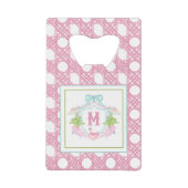 Preppy Palm Beach Monogram Crest Geldbeutel Flaschenöffner (Vorderseite)