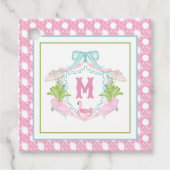 Preppy Palm Beach Monogram Crest Geschenkanhänger (Vorderseite)