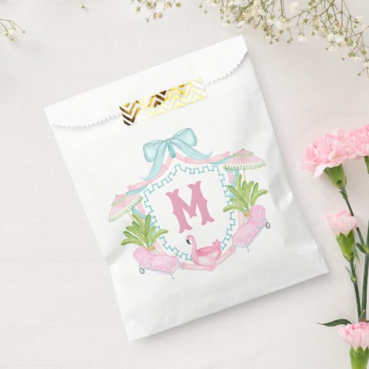Preppy Palm Beach Monogram Crest Geschenktütchen (Versiegelt)