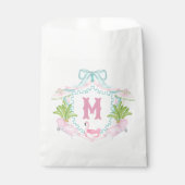 Preppy Palm Beach Monogram Crest Geschenktütchen (Vorderseite)
