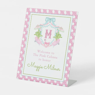 Preppy Palm Beach Monogram Crest Sockelschild