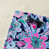 Preppy Palm Beach Navy Lavendel Floral Personalize Strandtuch (Beispiel)