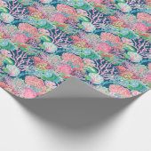 Preppy Palm Beach Ocean Corean Muster Geschenkpapier (Ecke)
