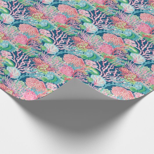 Preppy Palm Beach Ocean Corean Muster Geschenkpapier (Ecke)