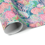 Preppy Palm Beach Ocean Corean Muster Geschenkpapier (Rolleneckpunkt)