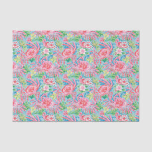 Preppy Palm Beach Ocean Crabs Muster Seidenpapier