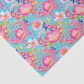 Preppy Palm Beach Ocean Crabs Muster Seidenpapier (Ausschnitt)