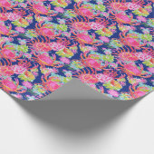 Preppy Palm Beach Ocean Floral Crabs Muster Geschenkpapier (Ecke)