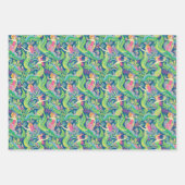 Preppy Palm Beach Ocean Mermaids Schildkröten Delp Geschenkpapier Set (Vorderseite)