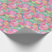 Preppy Palm Beach Ocean Muschel Muster Geschenkpapier (Ecke)