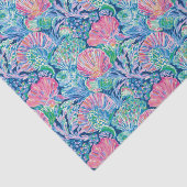 Preppy Palm Beach Ocean Muschel Muster Seidenpapier (Ausschnitt)