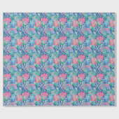 Preppy Palm Beach Ocean Muscheln Muster Geschenkpapier (Flach)