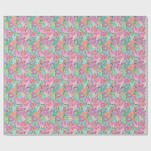Preppy Palm Beach Ocean Muscheln Muster Geschenkpapier (Flach)