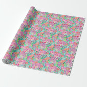 Preppy Palm Beach Ocean Muscheln Muster Geschenkpapier (Ungerollt)