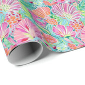 Preppy Palm Beach Ocean Muscheln Muster Geschenkpapier (Rolleneckpunkt)