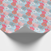Preppy Palm Beach Print, Aquamarine und rote Blume Geschenkpapier (Ecke)