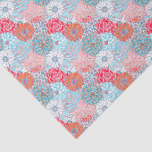 Preppy Palm Beach Print, Aquamarine und rote Blume Seidenpapier (Ausschnitt)