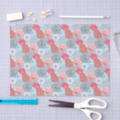 Preppy Palm Beach Print, Aquamarine und rote Blume Seidenpapier (Handwerk)