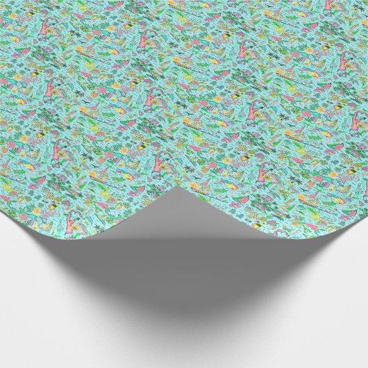 Preppy Palm Beach Print Bermuda Geschenkpapier (Ecke)