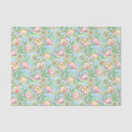 Preppy Palm Beach Print Blue and Pink Orange Seidenpapier