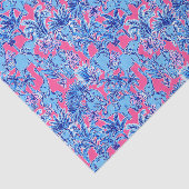 Preppy Palm Beach Print Blue Elefanten Seidenpapier (Ausschnitt)