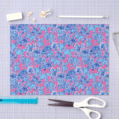 Preppy Palm Beach Print Blue Elefanten Seidenpapier (Handwerk)