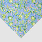 Preppy Palm Beach Print Blue und Green Limes Seidenpapier (Ausschnitt)
