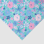Preppy Palm Beach Print Blue und Pink Blume Seidenpapier (Ausschnitt)