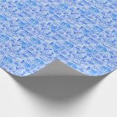 Preppy Palm Beach Print Blue & White Animal Vacay Geschenkpapier (Ecke)