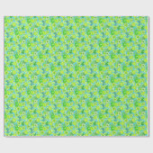Preppy Palm Beach Print Green & Blue Turtles Geschenkpapier (Flach)