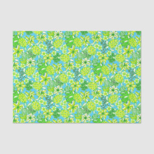 Preppy Palm Beach Print Green & Blue Turtles Seidenpapier