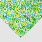 Preppy Palm Beach Print Green & Blue Turtles Seidenpapier (Ausschnitt)