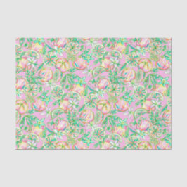 Preppy Palm Beach Print Green und Pink Orange Seidenpapier