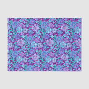 Preppy Palm Beach Print Lila & Blue Flowers Seidenpapier