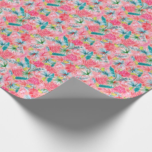 Preppy Palm Beach Print Palm Tree Affen Geschenkpapier (Ecke)