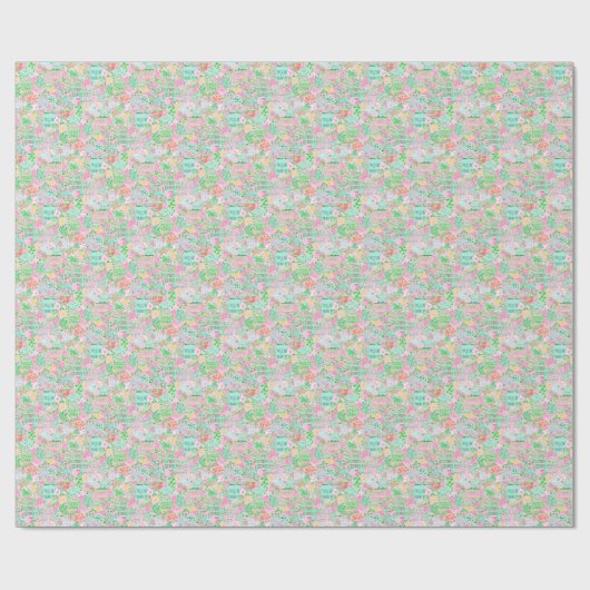 Preppy Palm Beach Print Pastell Charleston Geschenkpapier (Flach)