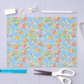 Preppy Palm Beach Print Pastellfarben Orange Seidenpapier (Handwerk)