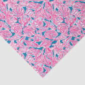 Preppy Palm Beach Print Pink & Blue Seashells Seidenpapier (Ausschnitt)