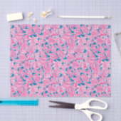 Preppy Palm Beach Print Pink & Blue Seashells Seidenpapier (Handwerk)