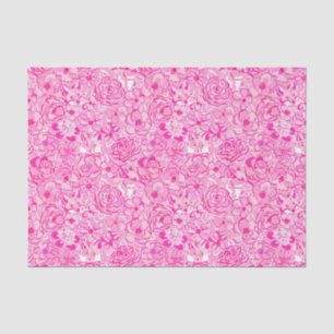 Preppy Palm Beach Print Pink Foxes und Blume Seidenpapier