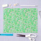 Preppy Palm Beach Print Pink & Green Seashells Seidenpapier