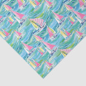 Preppy Palm Beach Print Pink Sailboote Seidenpapier (Ausschnitt)